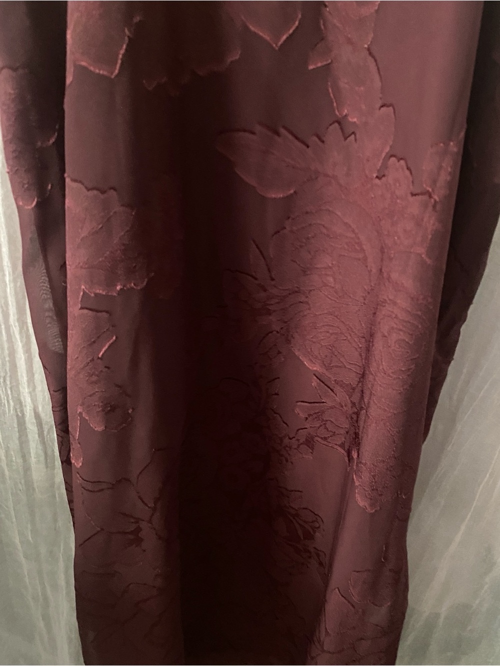 Women's Leith Spaghetti Strap Maxi Slip Dress Deep Burgundy Boho Fairy Grunge Sm - Picture 8 of 9